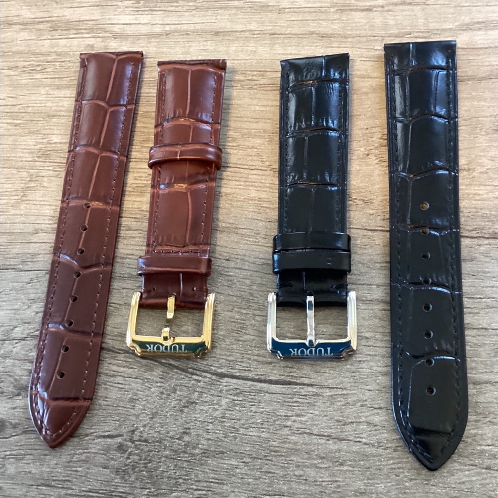 Tudor Brown Croc-Embossed Leather Watch Strap